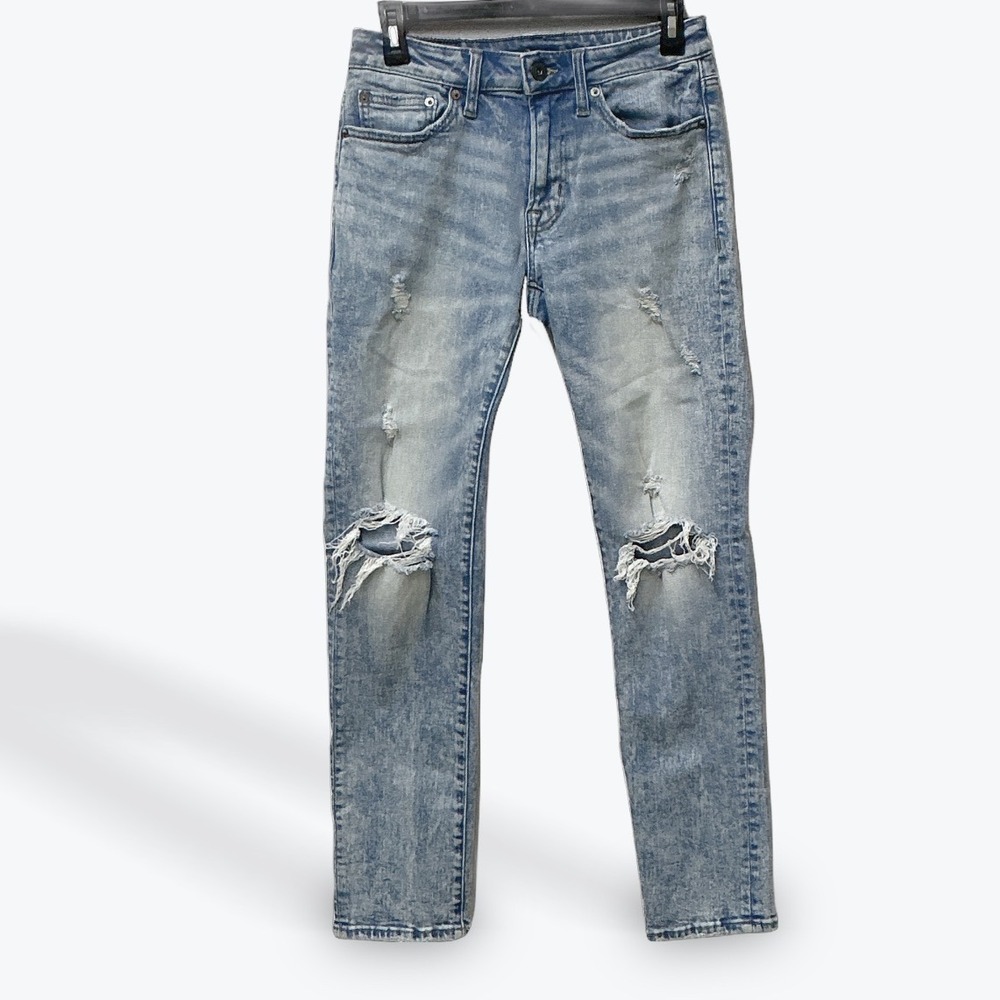 American Eagle Slim Flex Distressed Ripped Jeans Light Wash 28x30 Womens